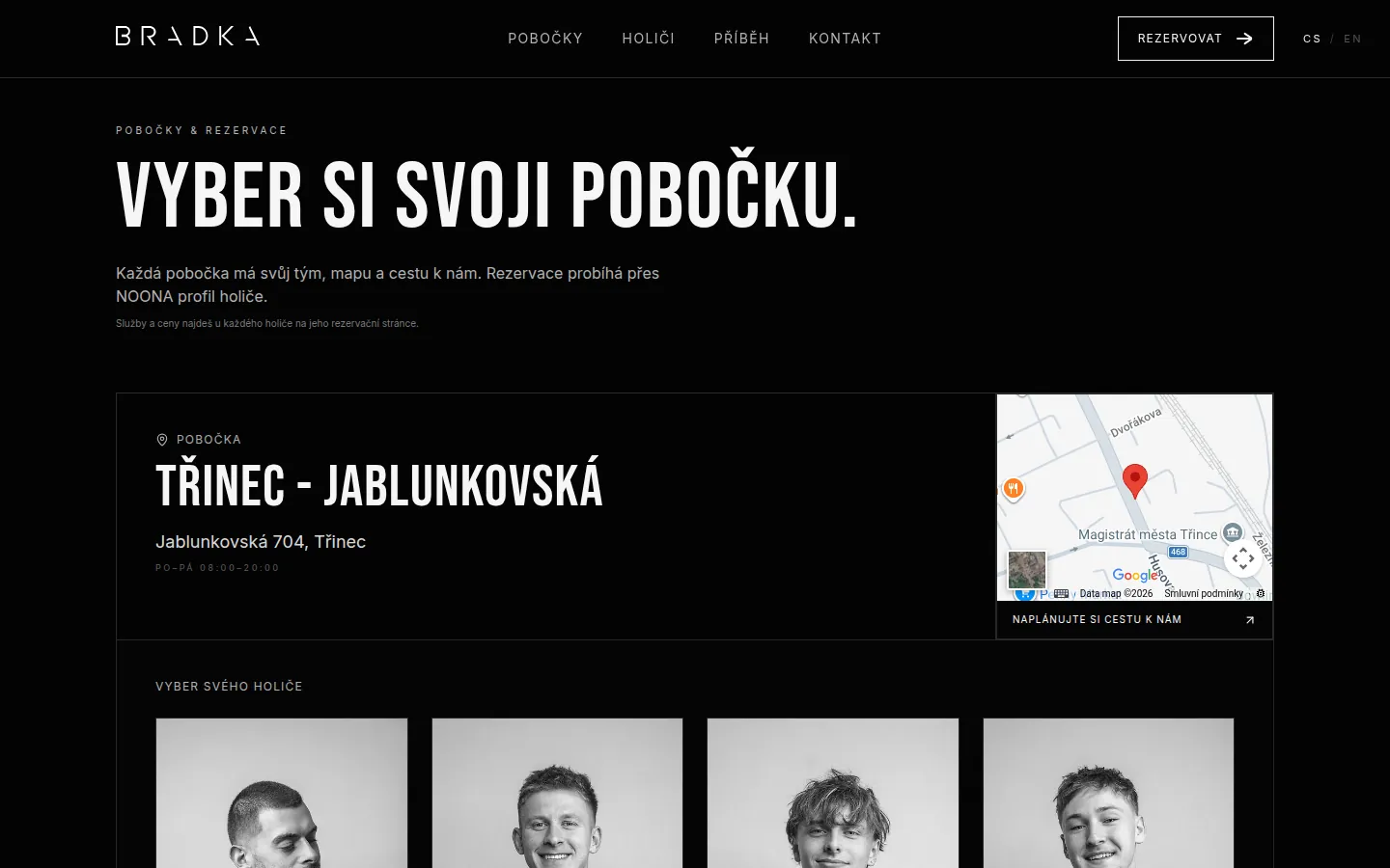 Rozbalená pobočka s holiči