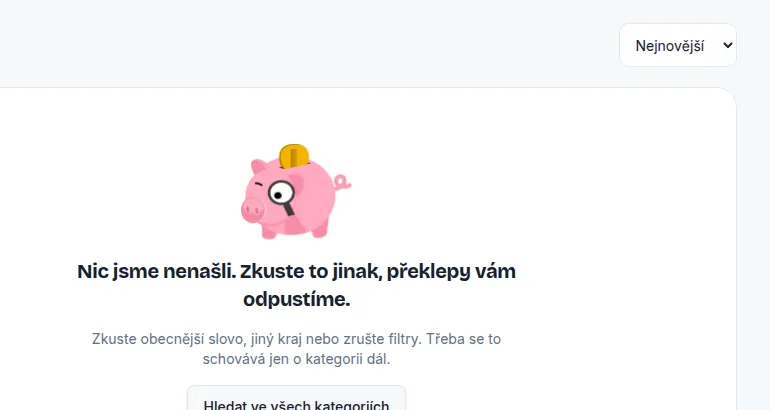 Prázdné výsledky hledání